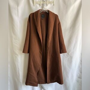 Forever 21 Brown Open-Front Trench Coat